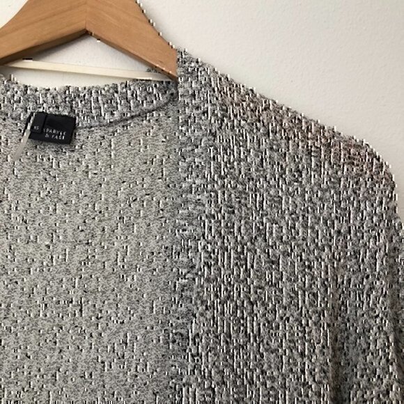 SPARKLE FADE URBAN OUTFITTERS White Black Open Marled Knit Cardigan Sweater XS - Picture 5 of 9